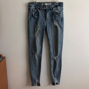 Denim&Co light washed skinny jeans